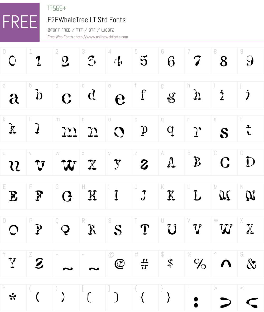 F2FWhaleTree LT Std Font Screenshots