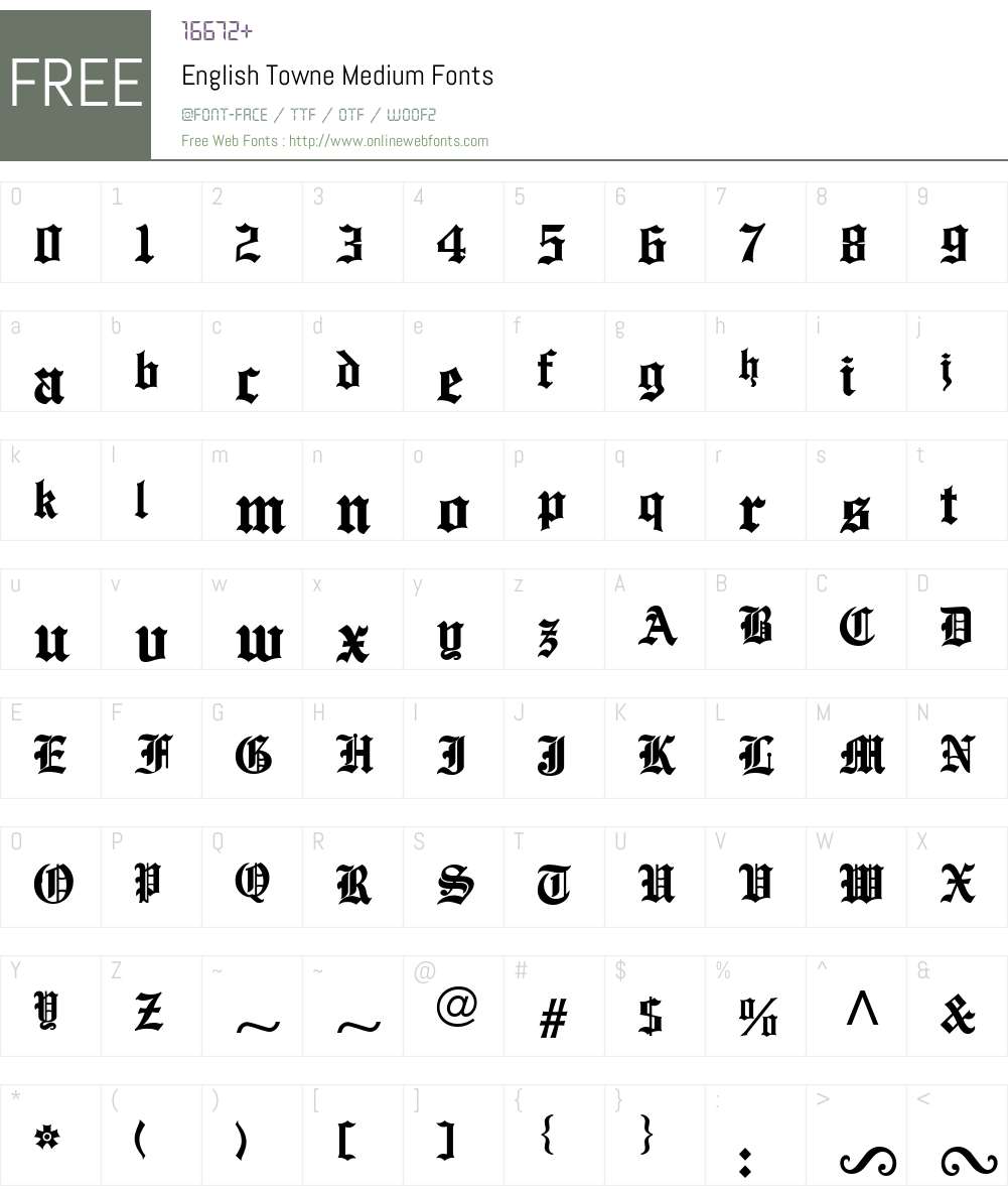 English Towne Font Screenshots