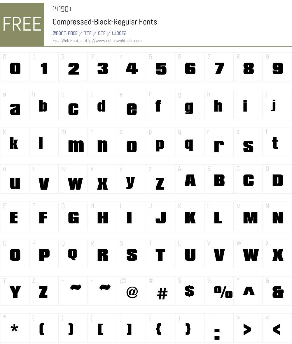 Compressed-Black Font Screenshots