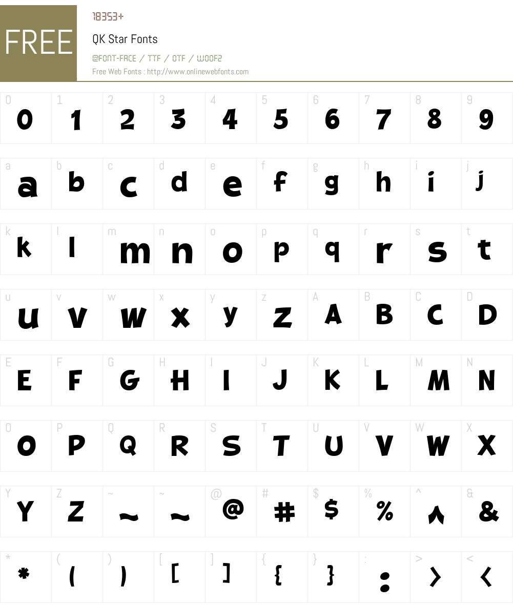 QK Star Font Screenshots