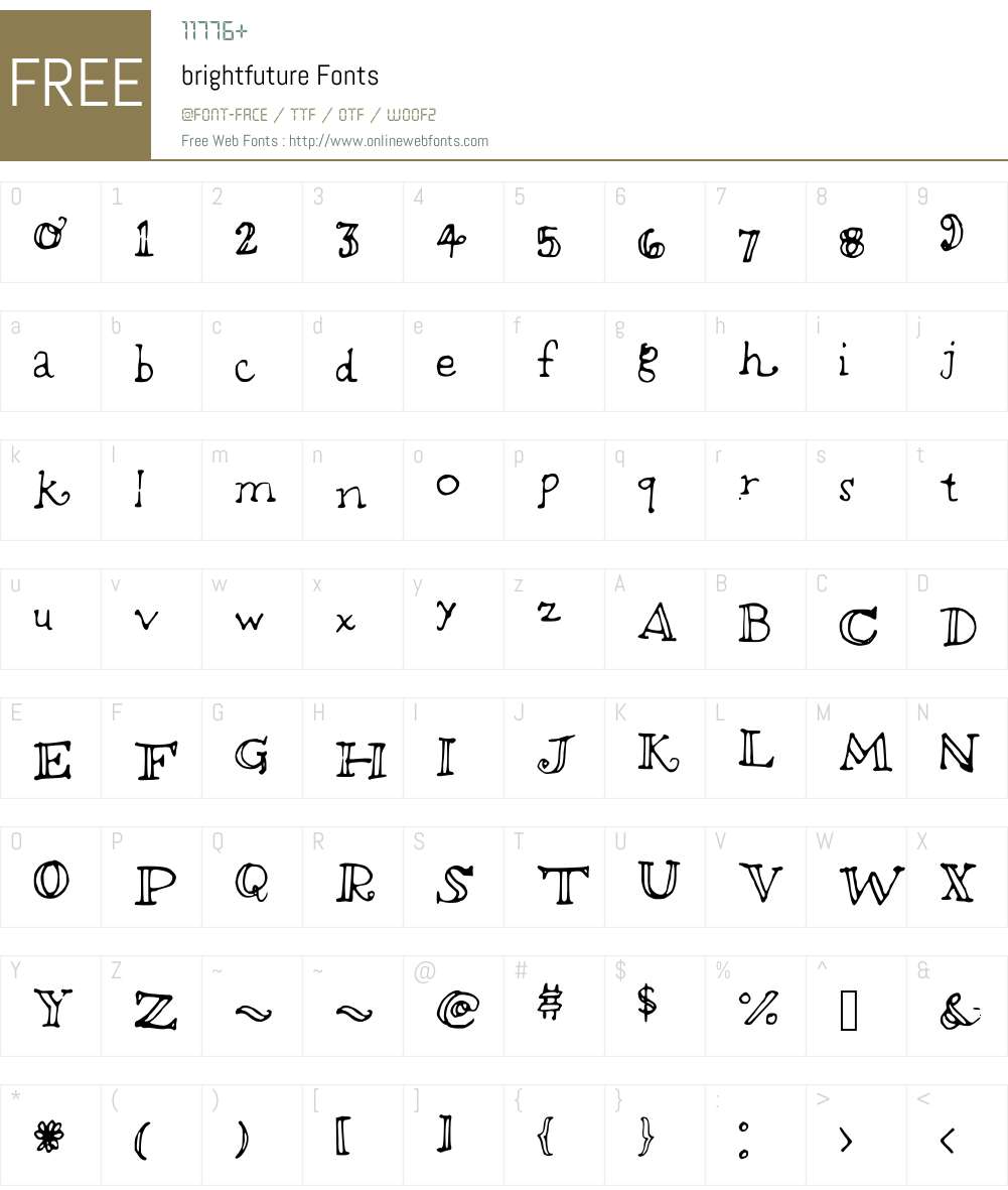 brightfuture Font Screenshots