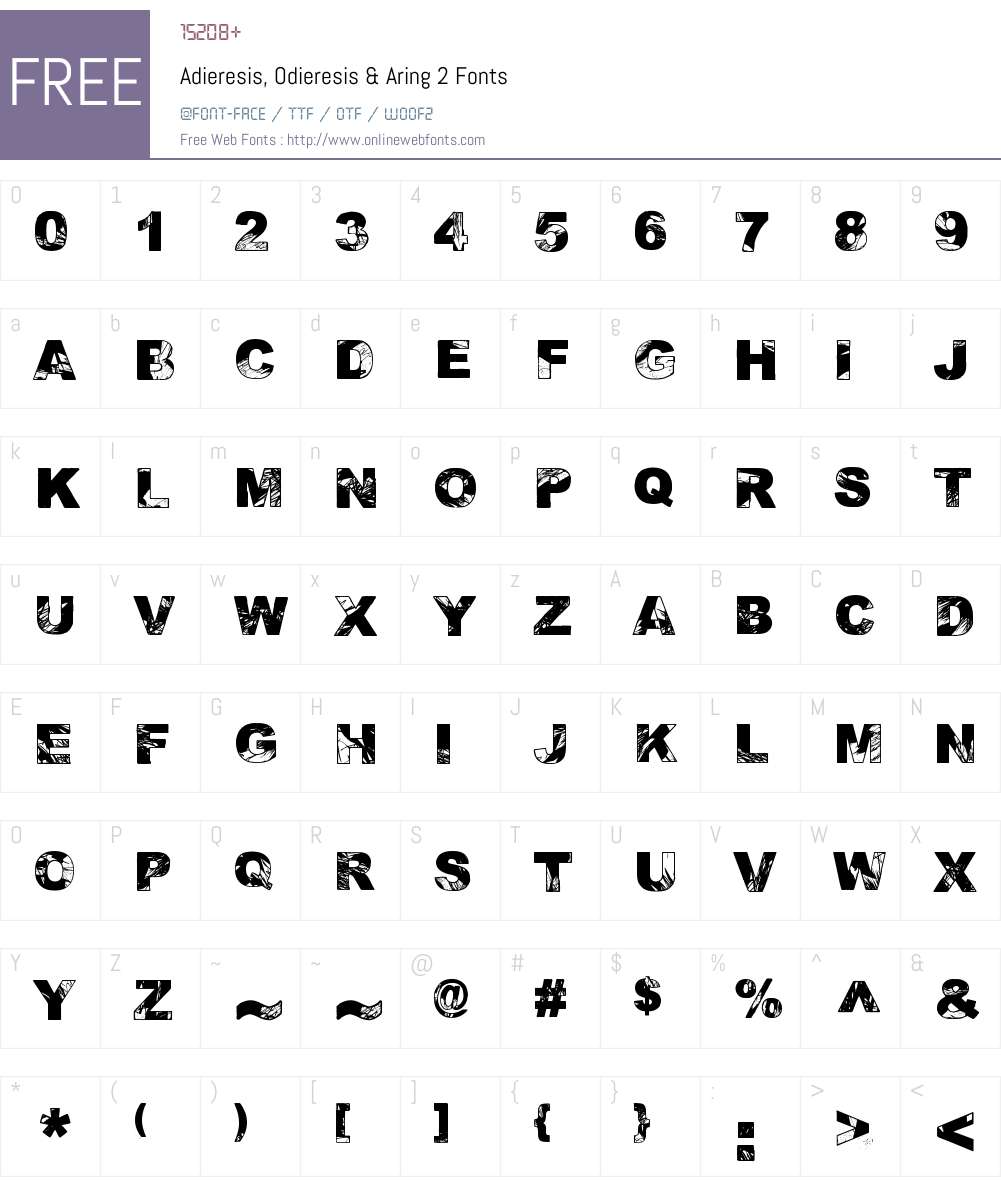 Adieresis, Odieresis & Aring 2 Font Screenshots