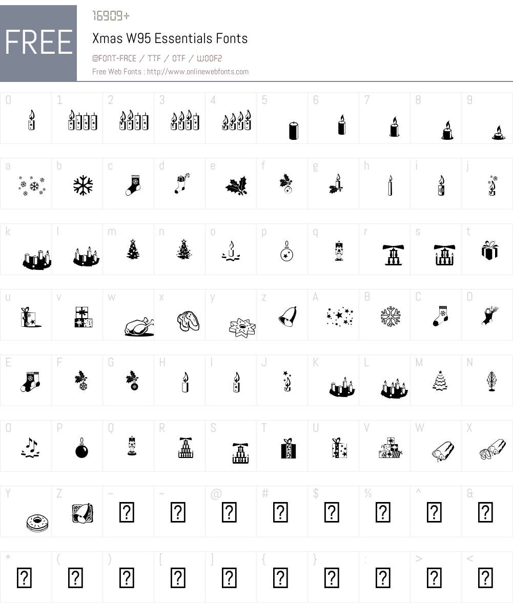 XmasW95-Essentials Font Screenshots