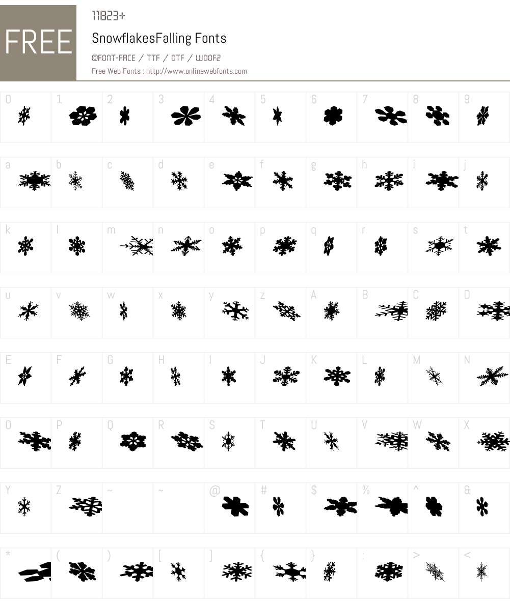 SnowflakesFalling Font Screenshots