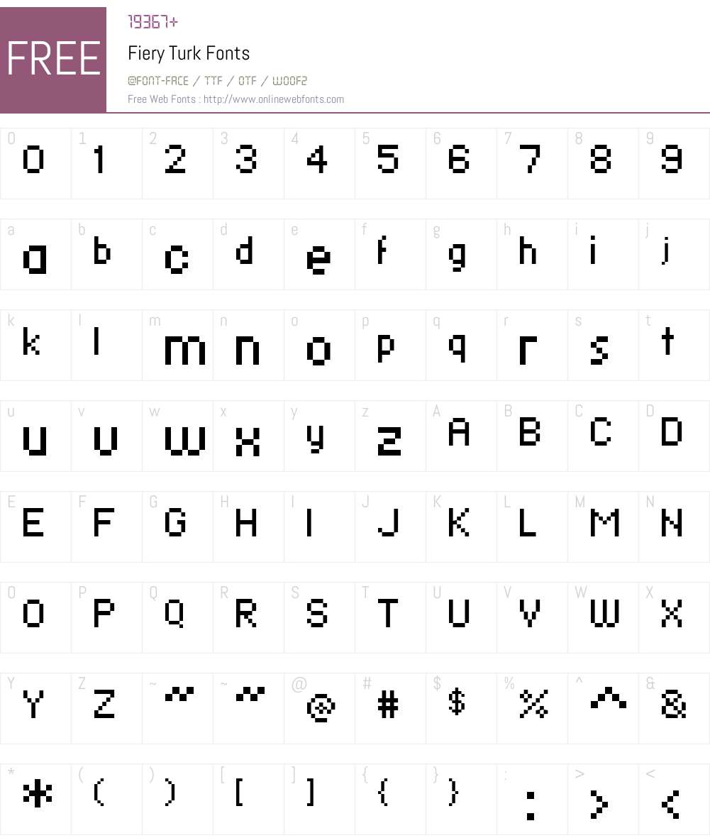 Fiery Turk Font Screenshots