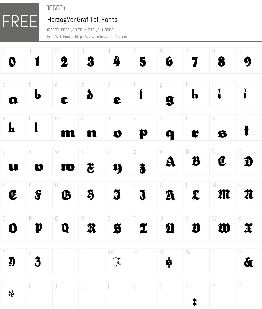 HerzogVonGraf Font Screenshots