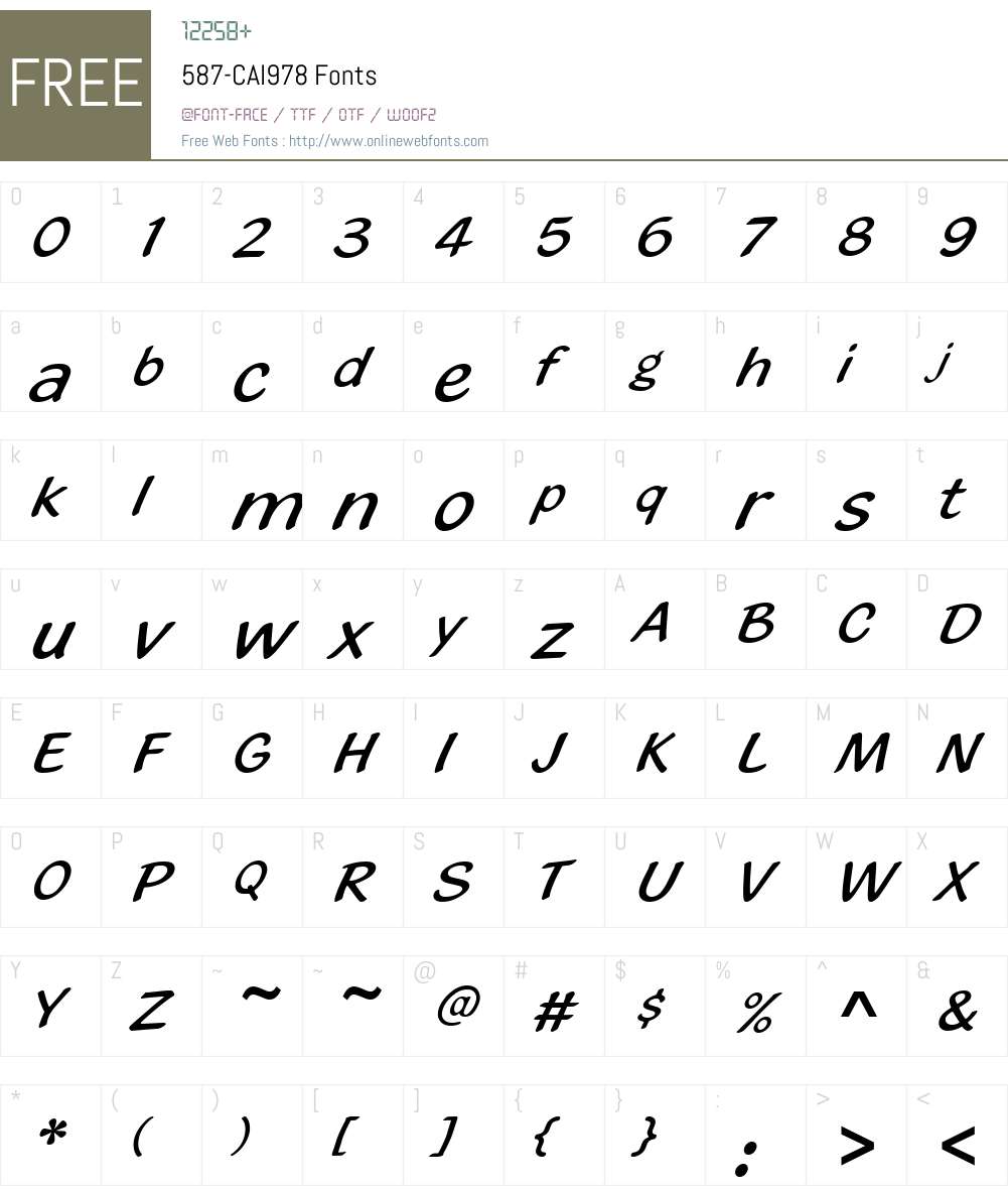 587-CAI978 Font Screenshots