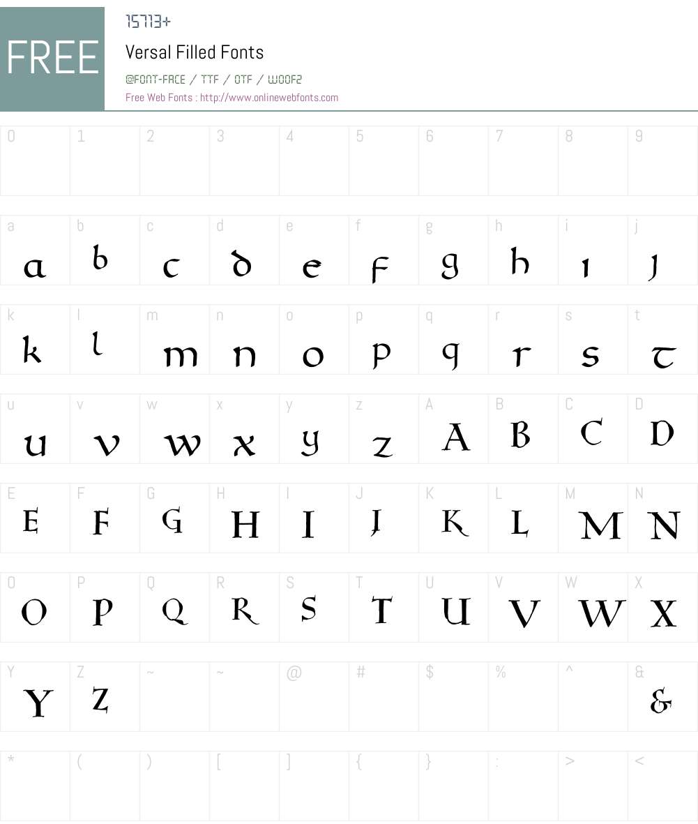 Versal Filled Font Screenshots