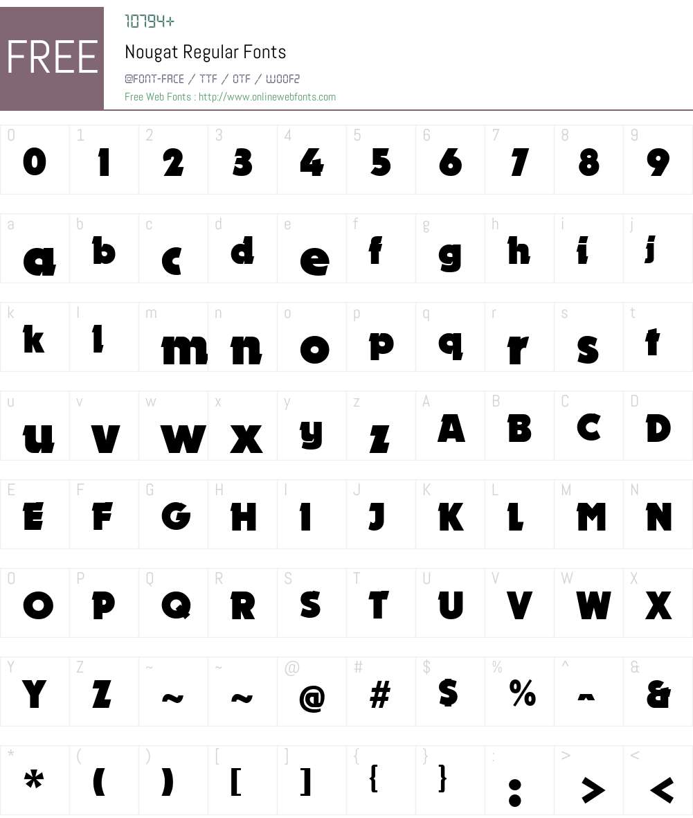 Nougat Font Screenshots
