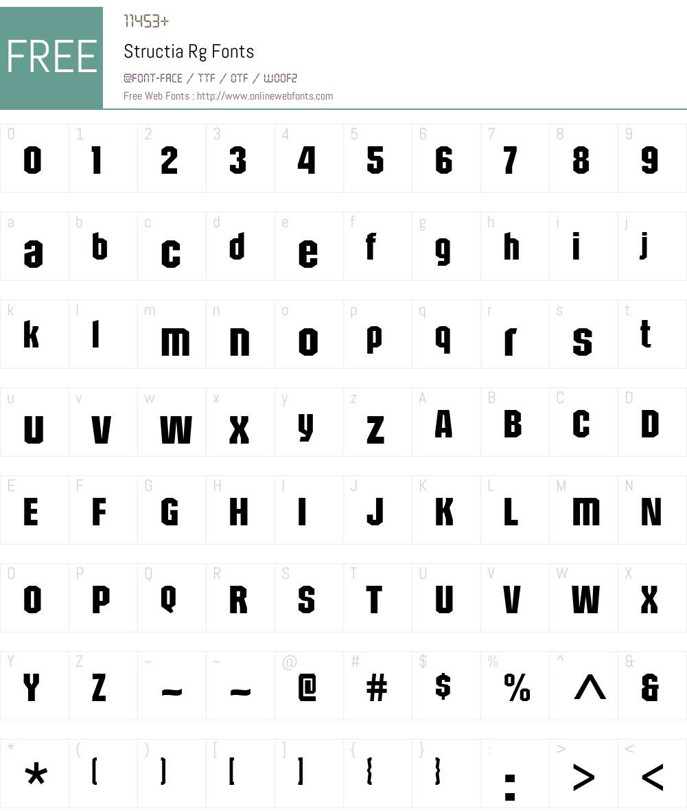 Structia Rg Font Screenshots