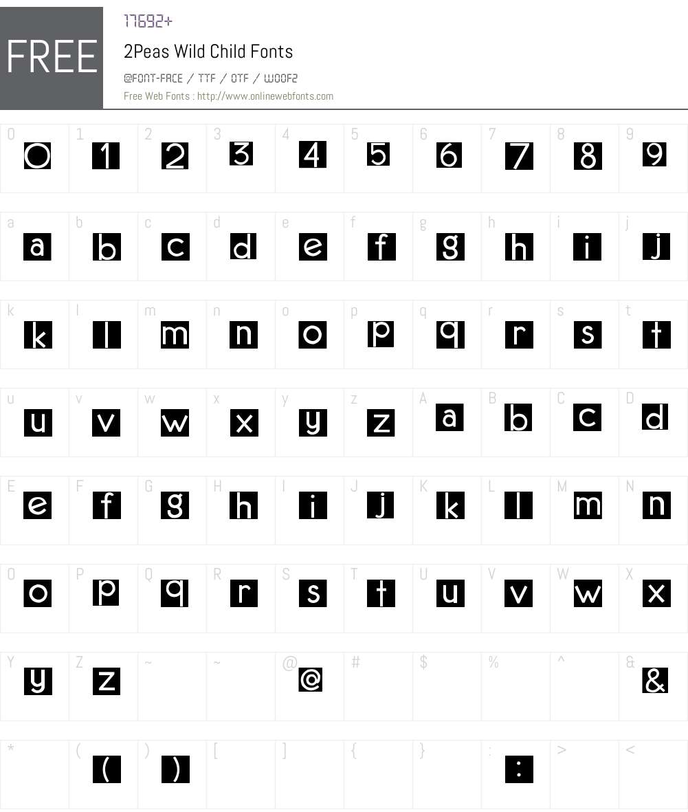 2Peas Wild Child Font Screenshots