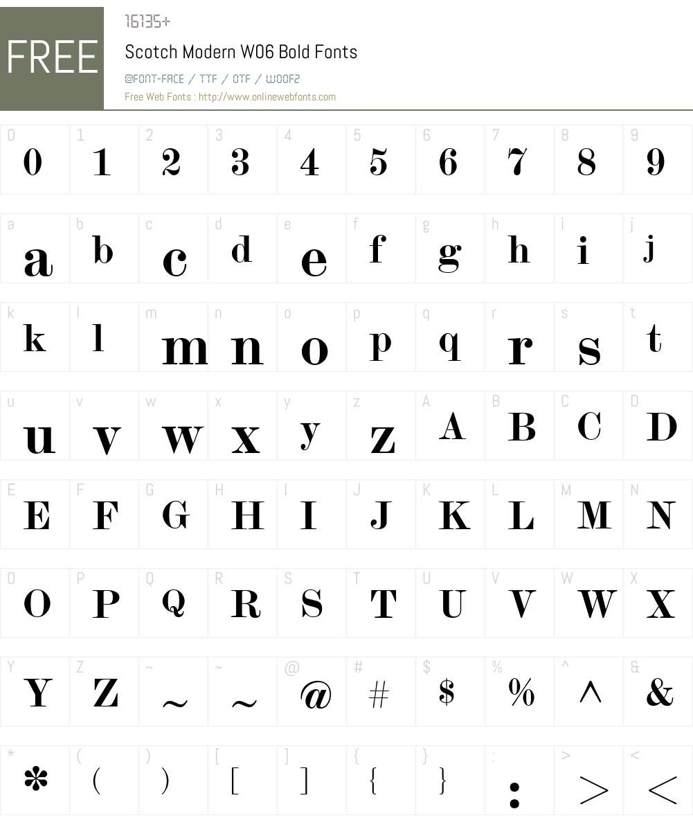 Scotch Modern Font Screenshots