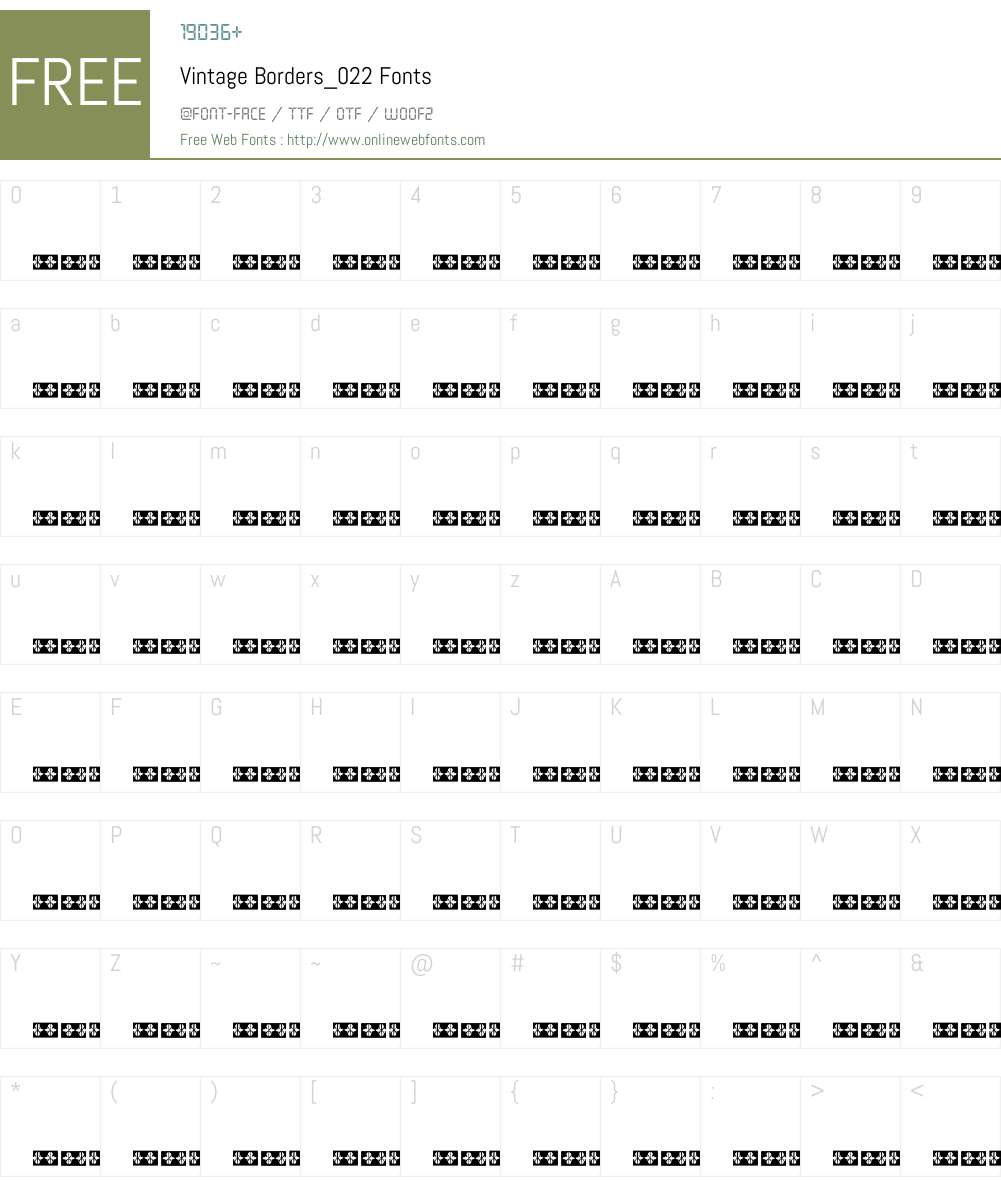 Vintage Borders_022 Font Screenshots