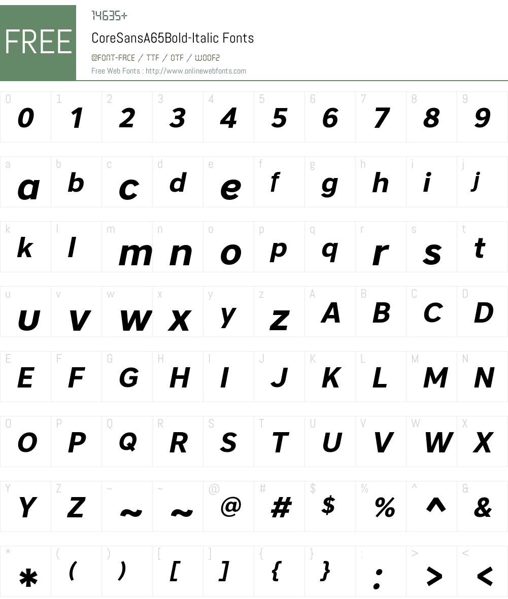 Core Sans A 65 Bold Font Screenshots