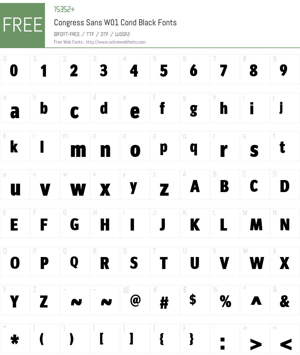CongressSansW01-CondBlack Font Screenshots