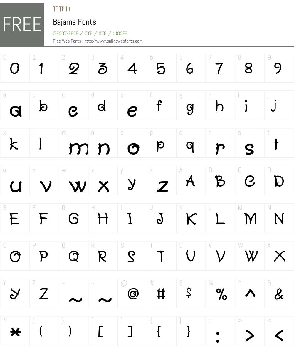 Bajama Font Screenshots