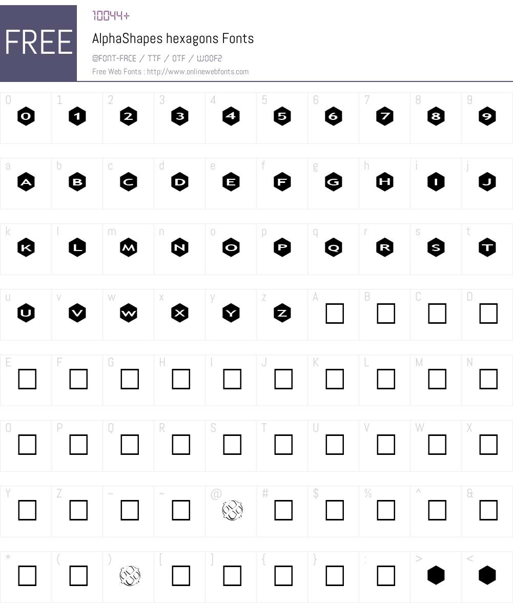AlphaShapes hexagons Font Screenshots