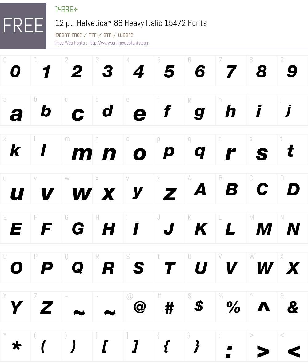 HelveticaNeue Font Screenshots