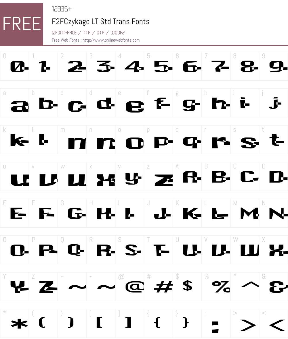 F2FCzykago LT Std Trans Font Screenshots