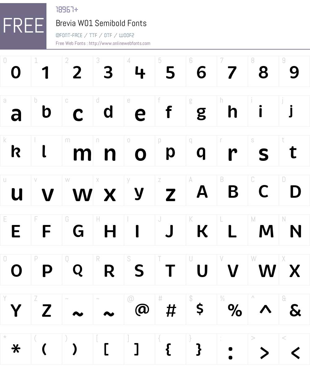 BreviaW01-Semibold Font Screenshots