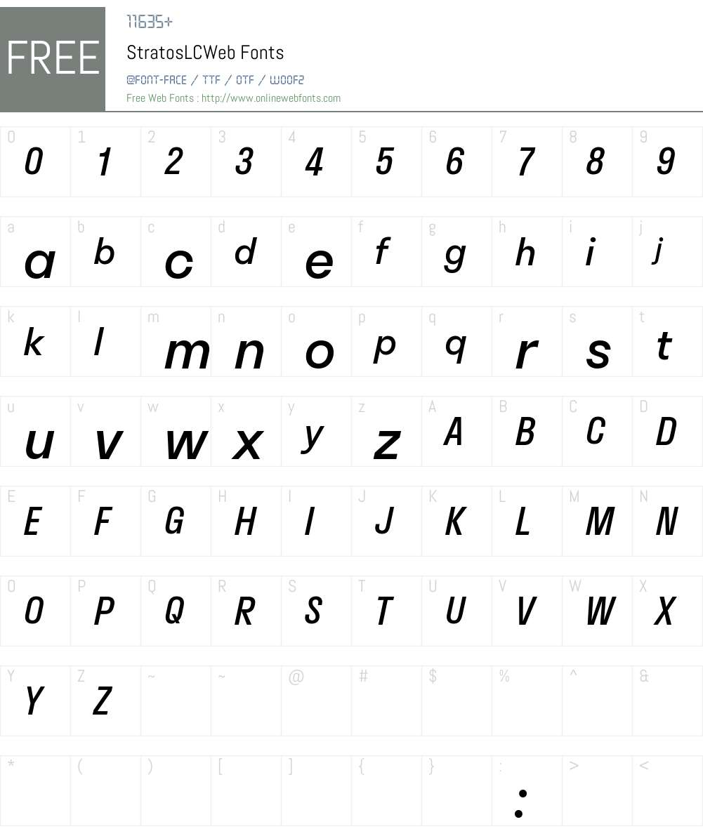 Stratos LC Web Font Screenshots