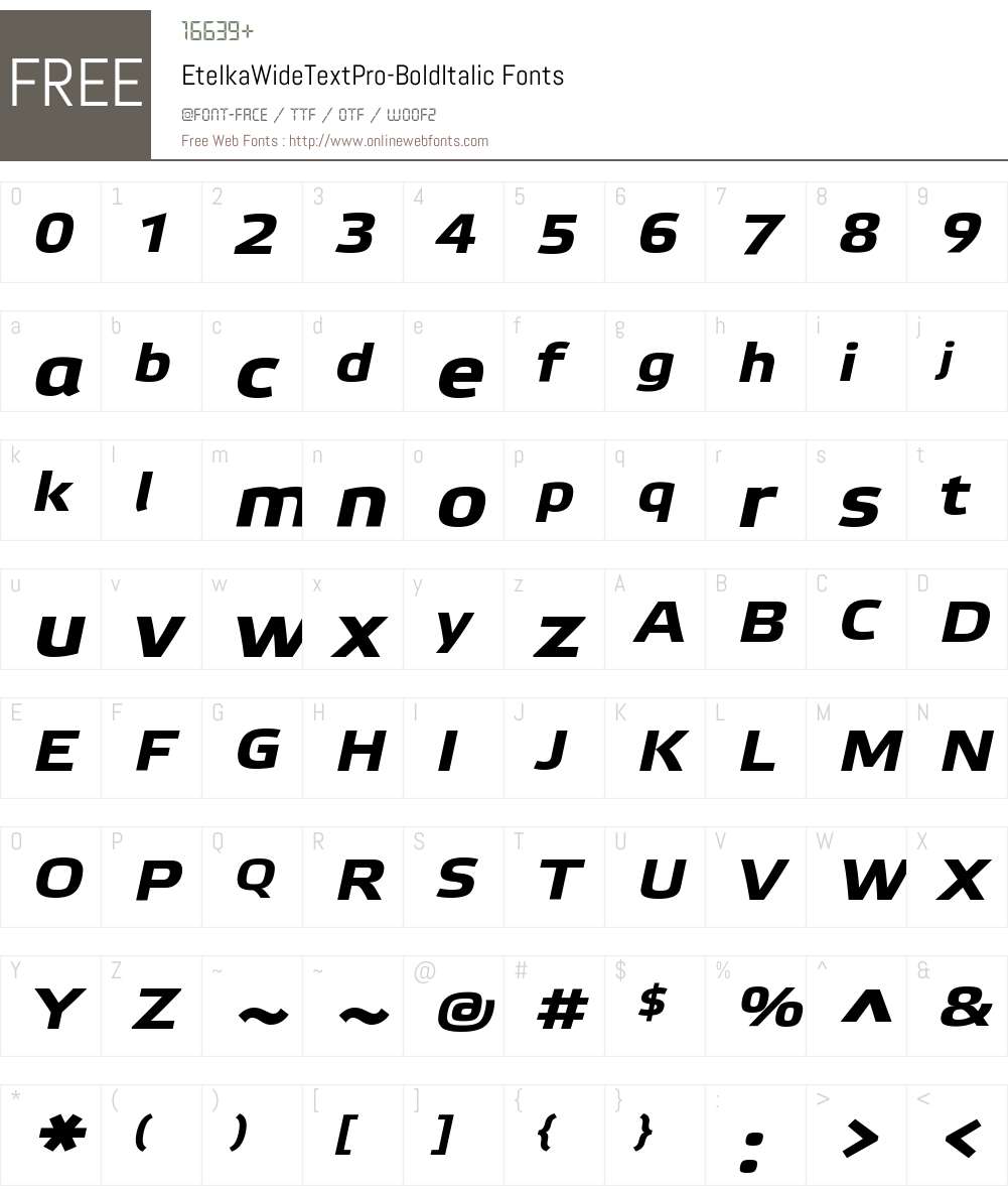 Etelka Wide Text Pro Font Screenshots