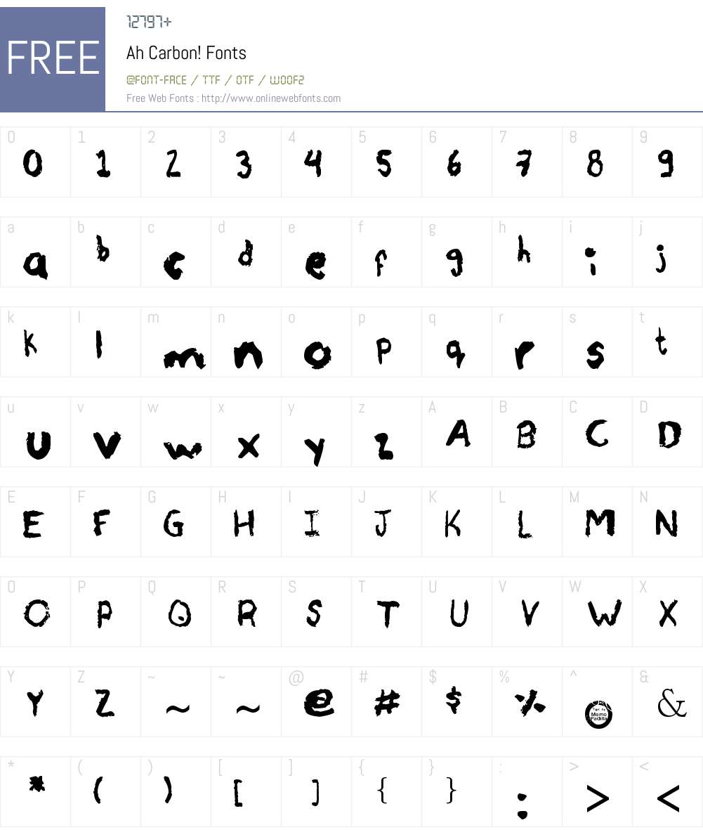 Ah Carbon! Font Screenshots