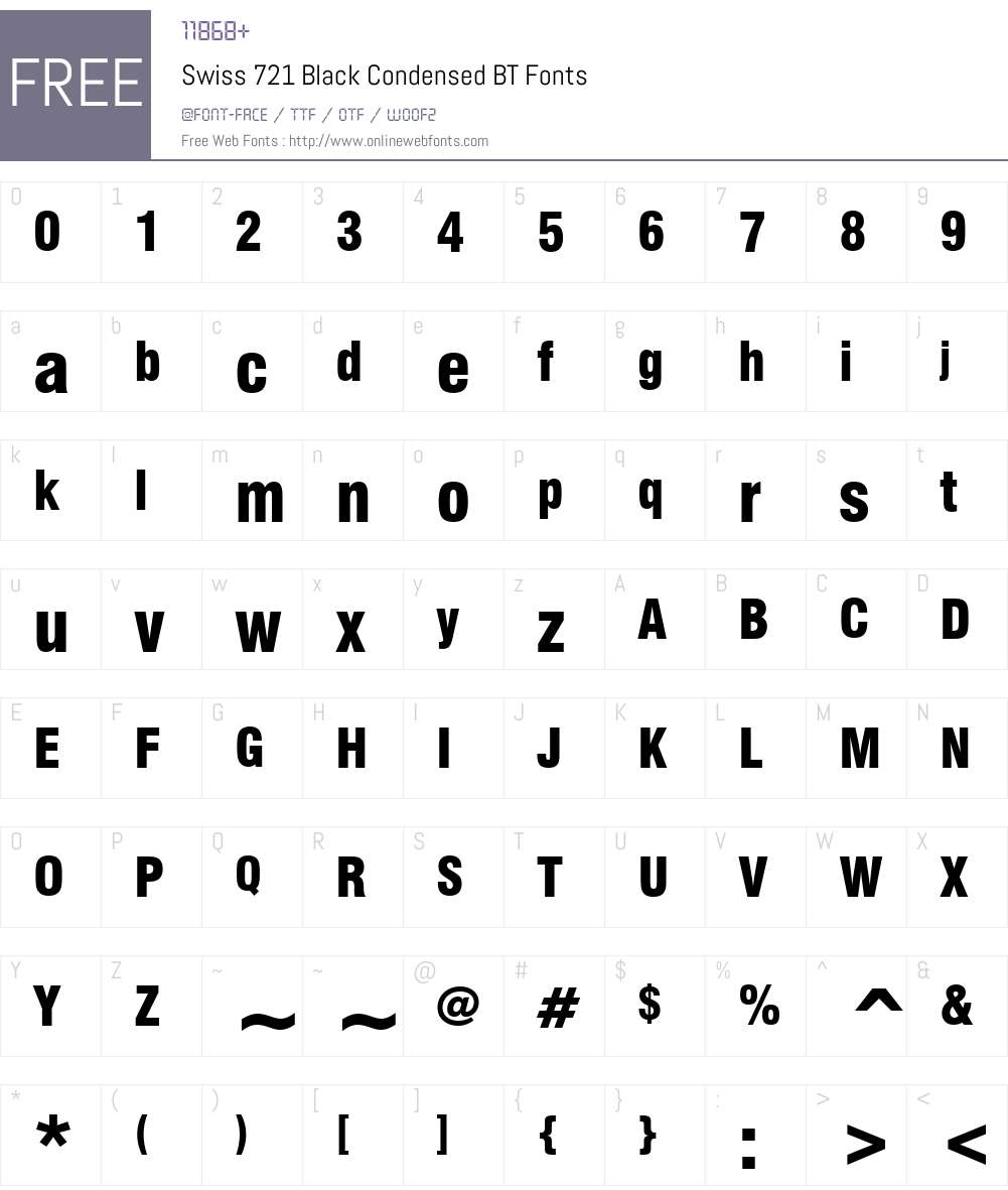 Swis721 BlkCn BT Font Screenshots
