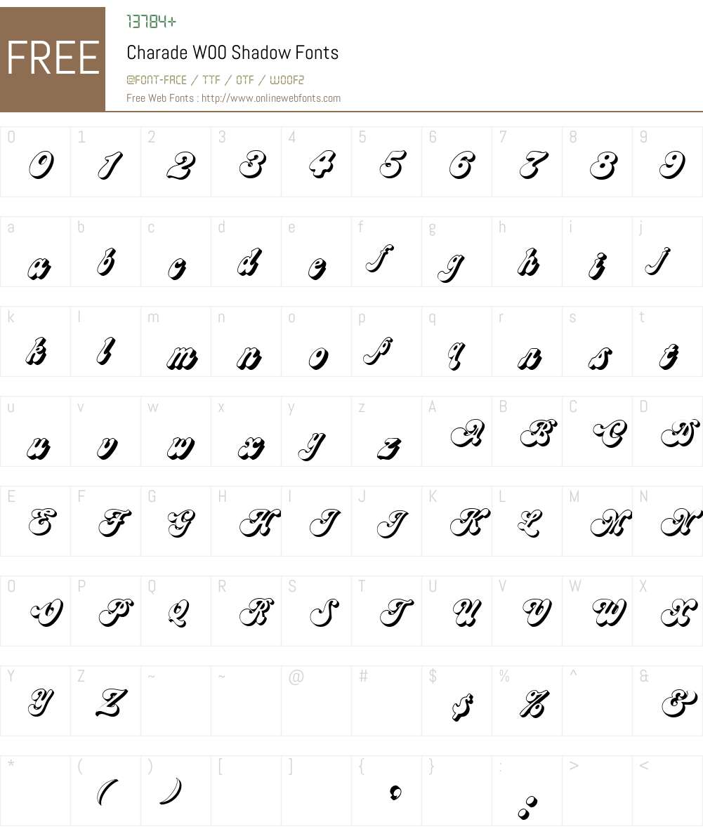 CharadeW00-Shadow Font Screenshots