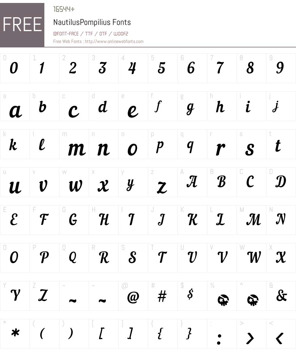 Nautilus Pompilius Font Screenshots