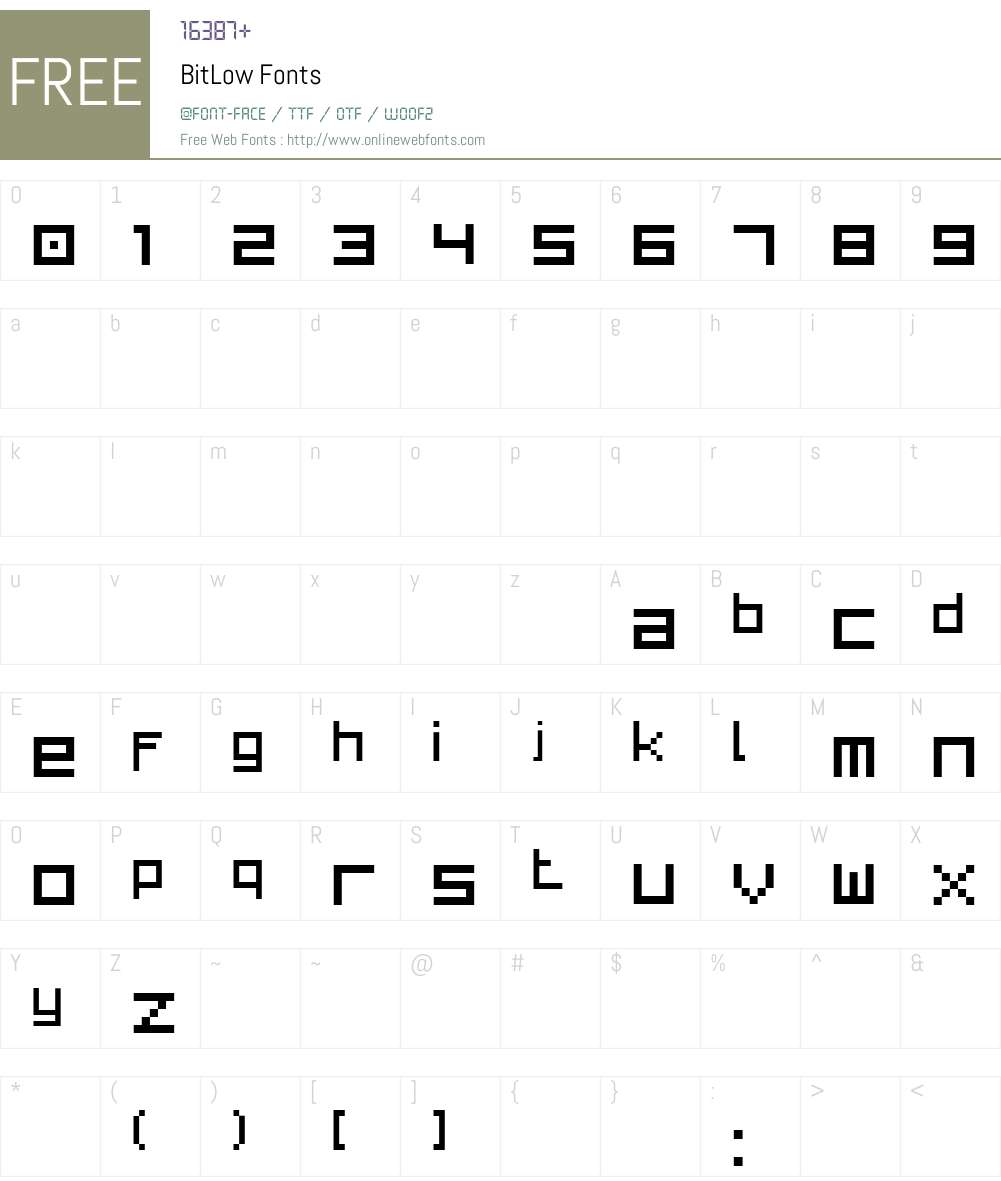 BitLow Font Screenshots