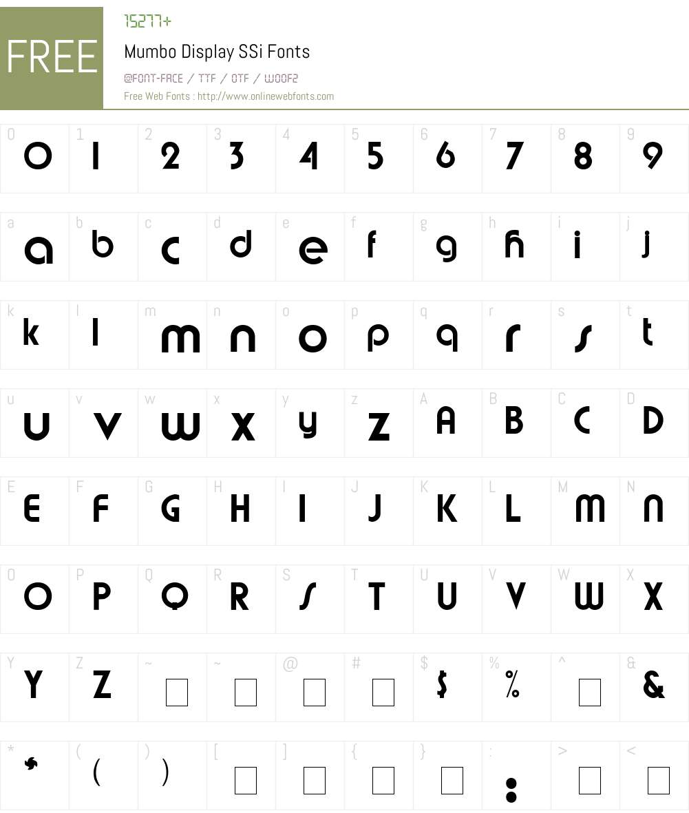 Mumbo Display SSi Font Screenshots