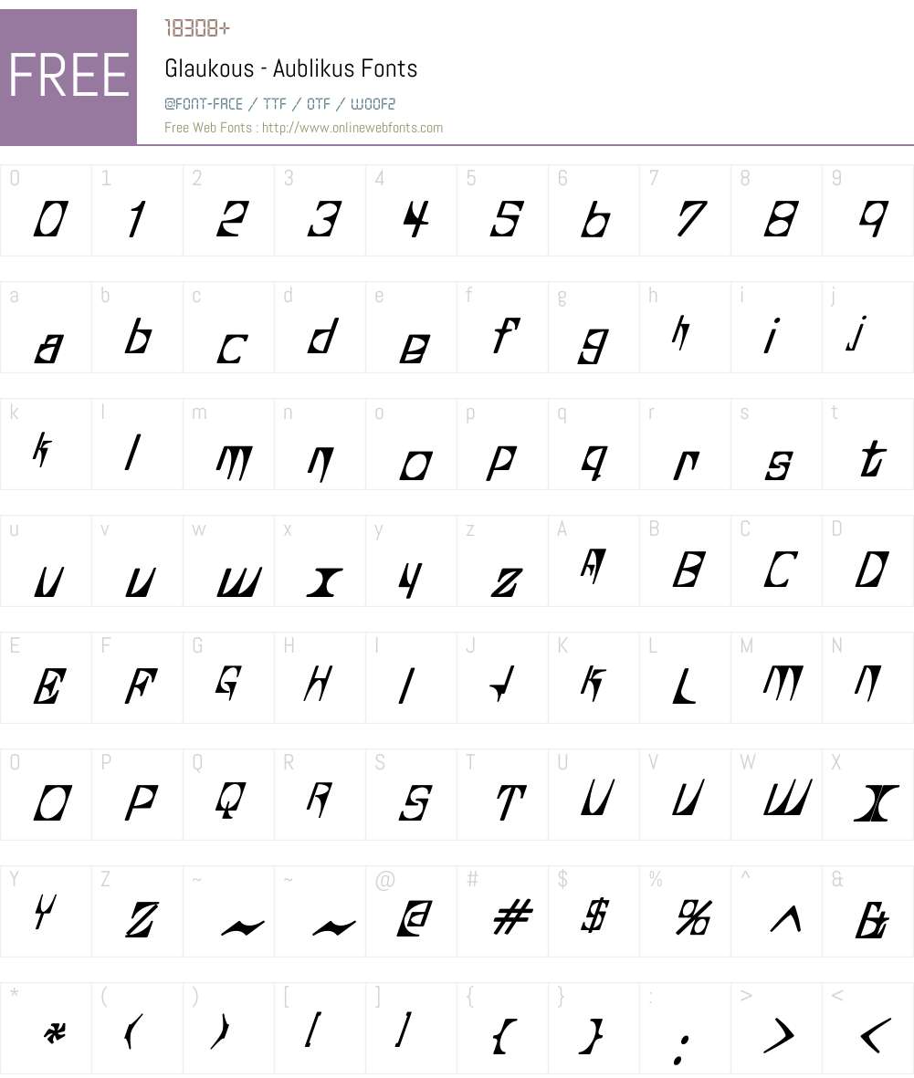 Glaukous - Aublikus Font Screenshots