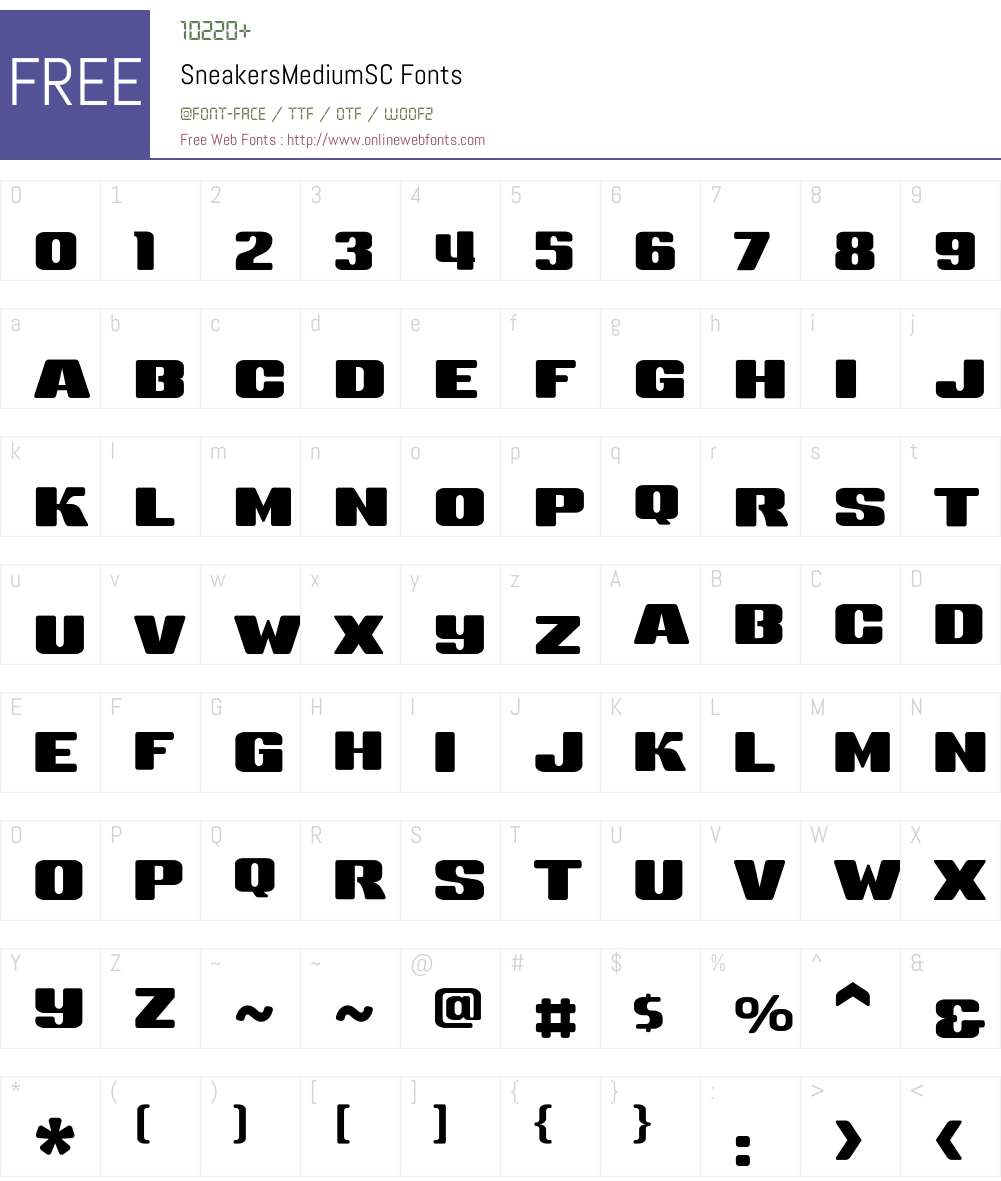 SneakersMediumSC Font Screenshots