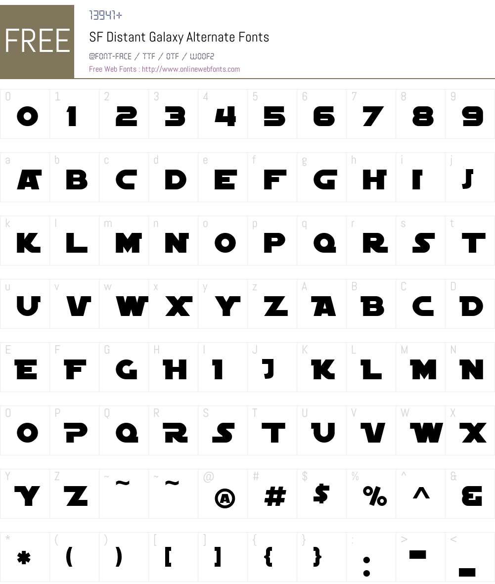 SF Distant Galaxy Alternate Font Screenshots