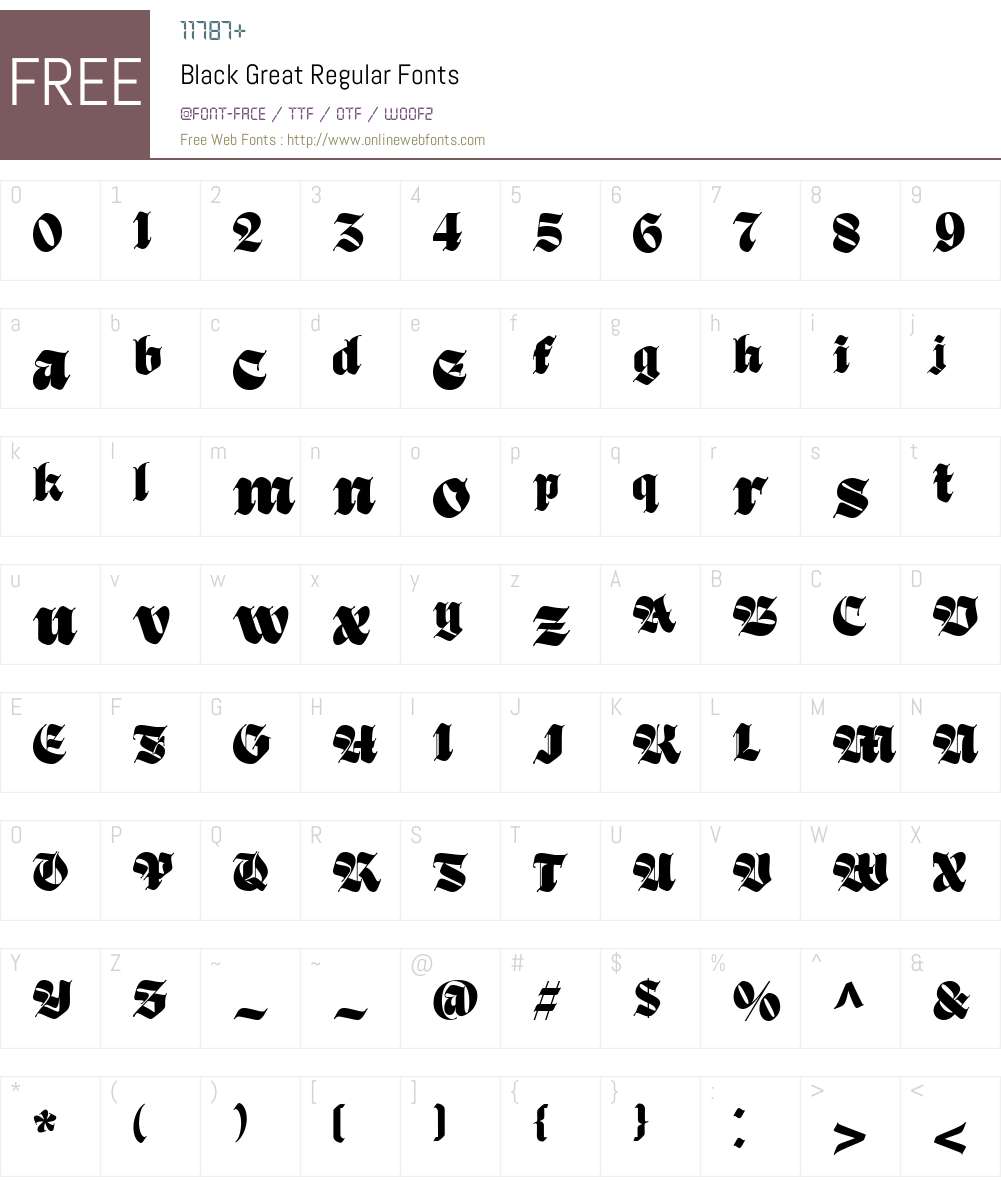 Black Great 1.000 Fonts Free Download - OnlineWebFonts.COM