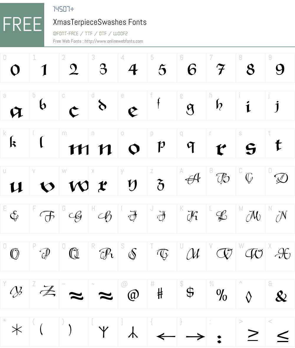 XmasTerpieceSwashes Font Screenshots