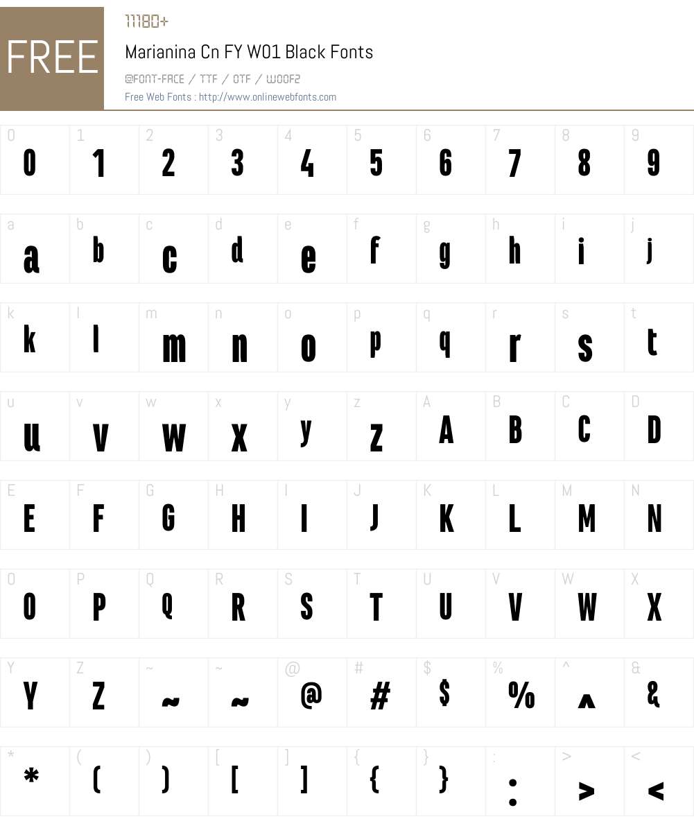 MarianinaCnFYW01-Black Font Screenshots