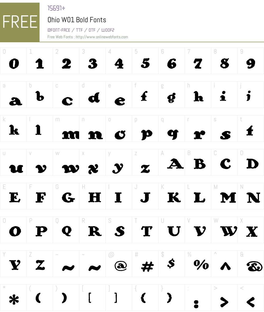 OhioW01-Bold Font Screenshots
