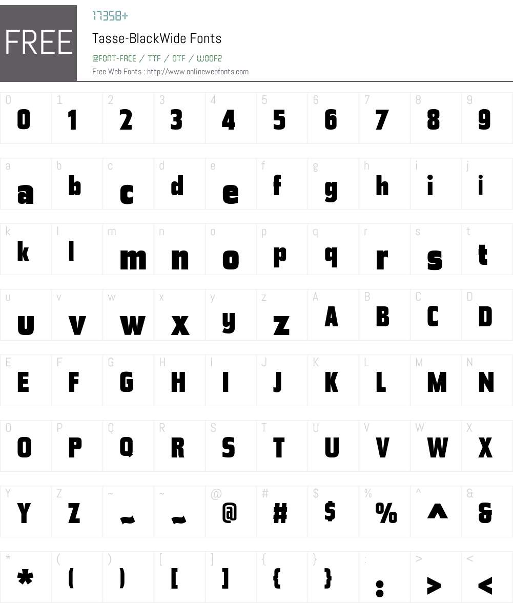 Tasse Font Screenshots