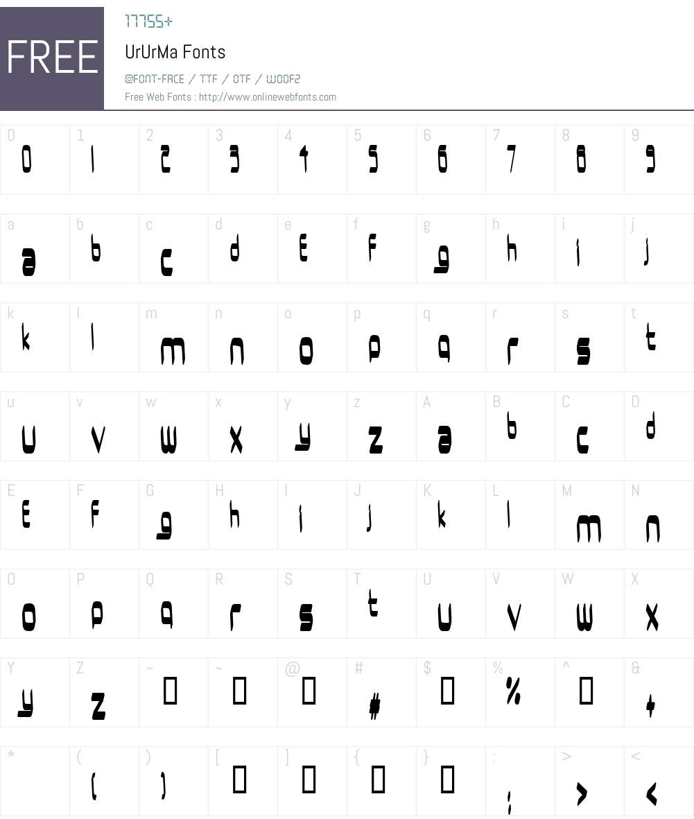 UrUrMa Font Screenshots