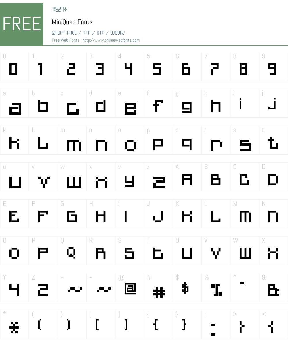 MiniQuan Font Screenshots