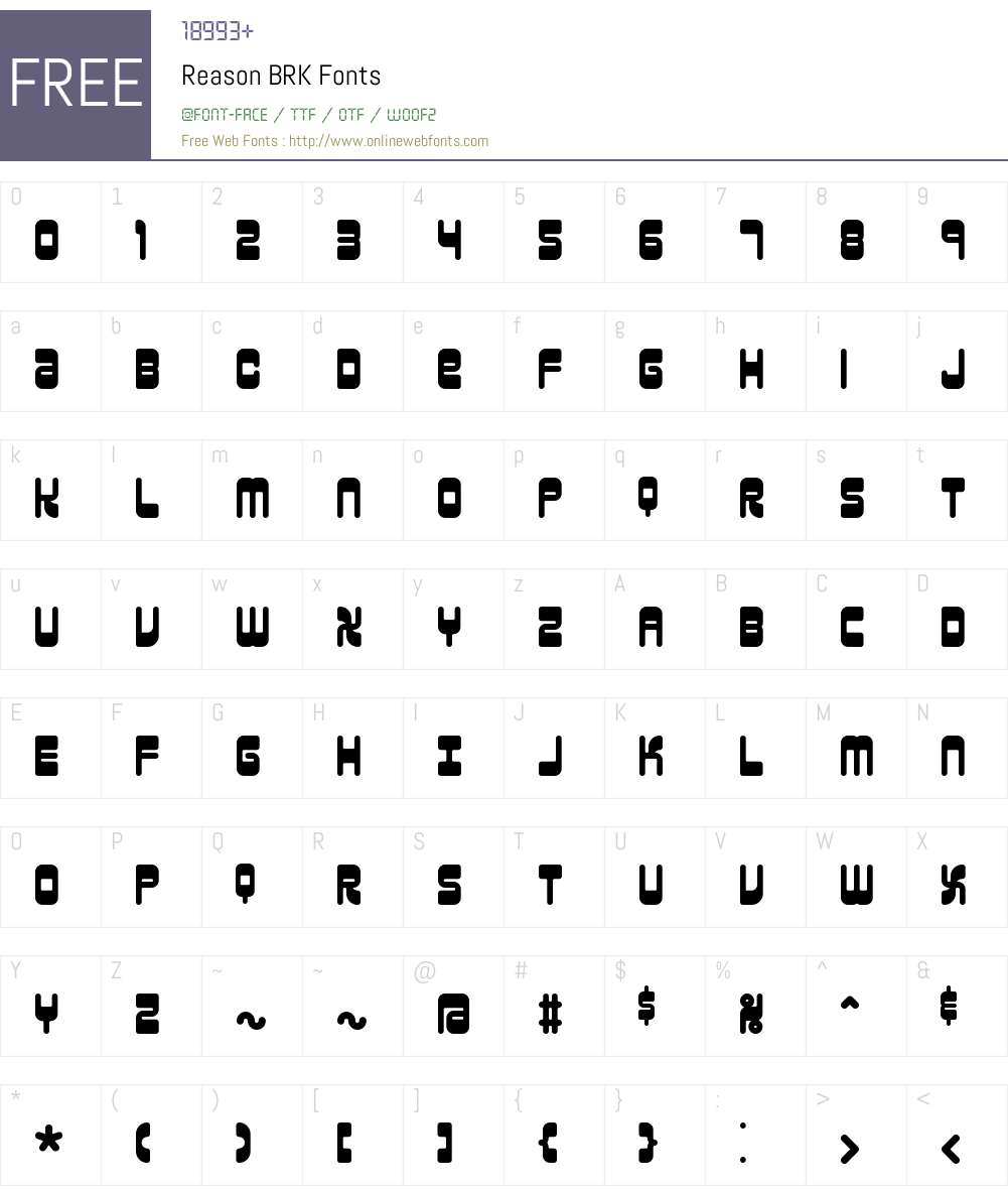 Reason BRK Font Screenshots