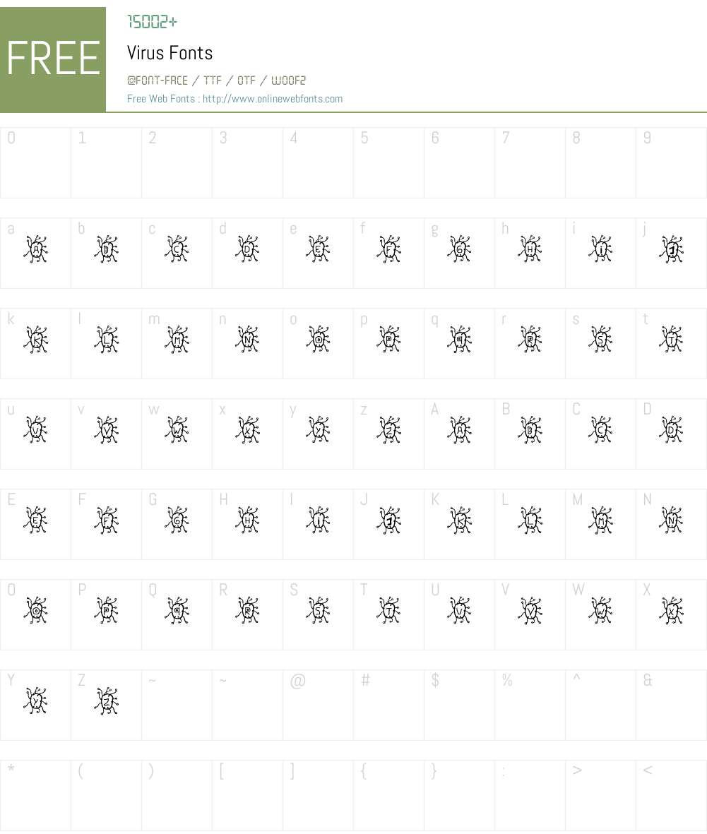 Virus Font Screenshots