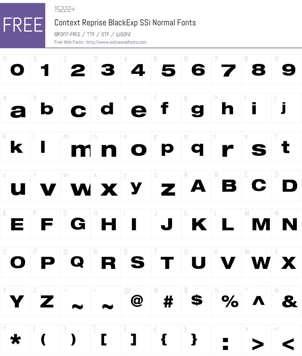 Context Reprise BlackExp SSi Font Screenshots