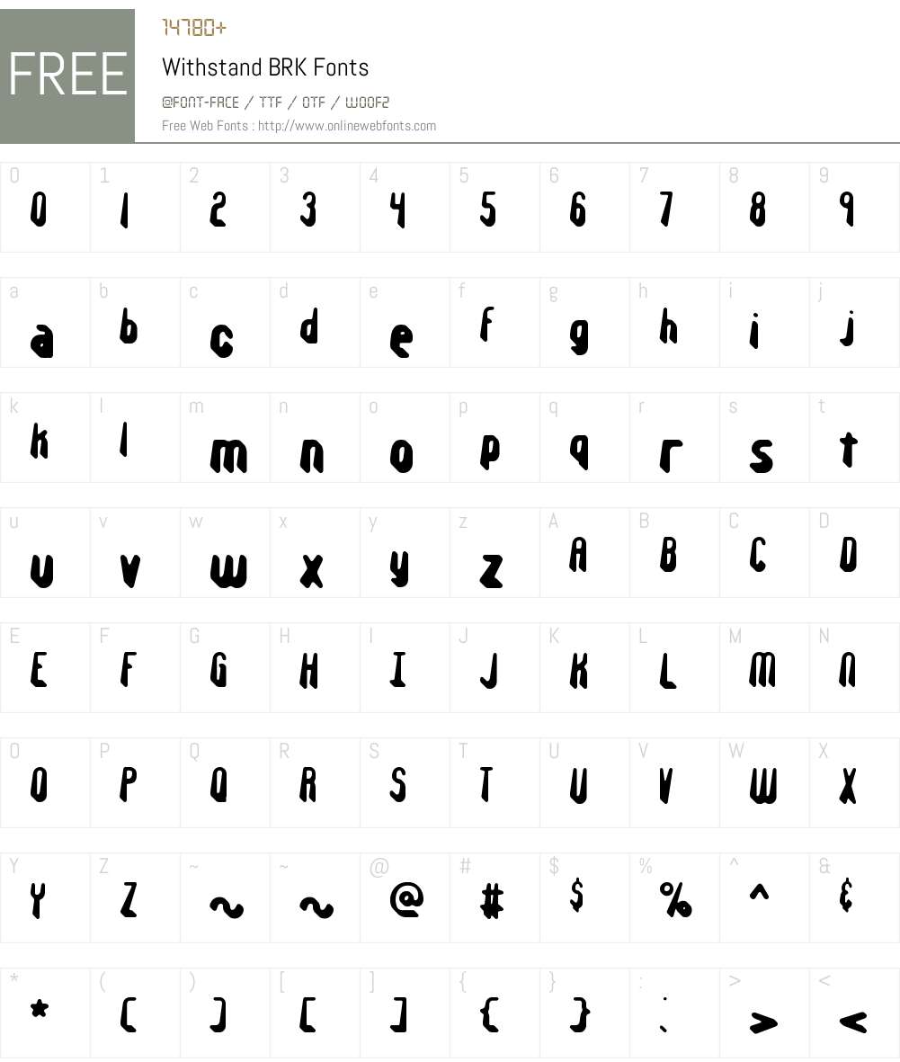 Withstand BRK Font Screenshots