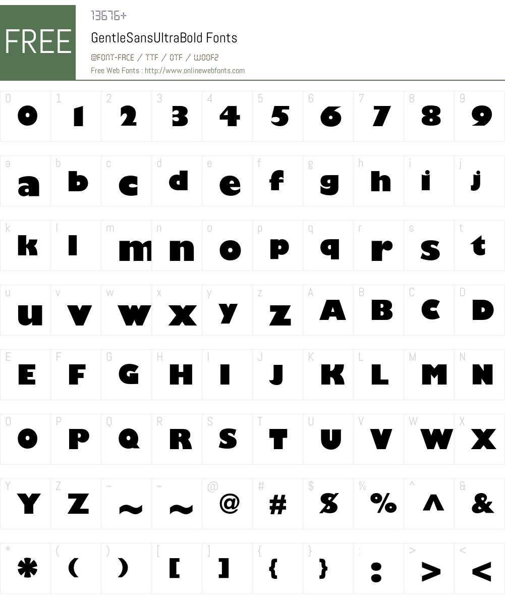 Gentle Font Screenshots
