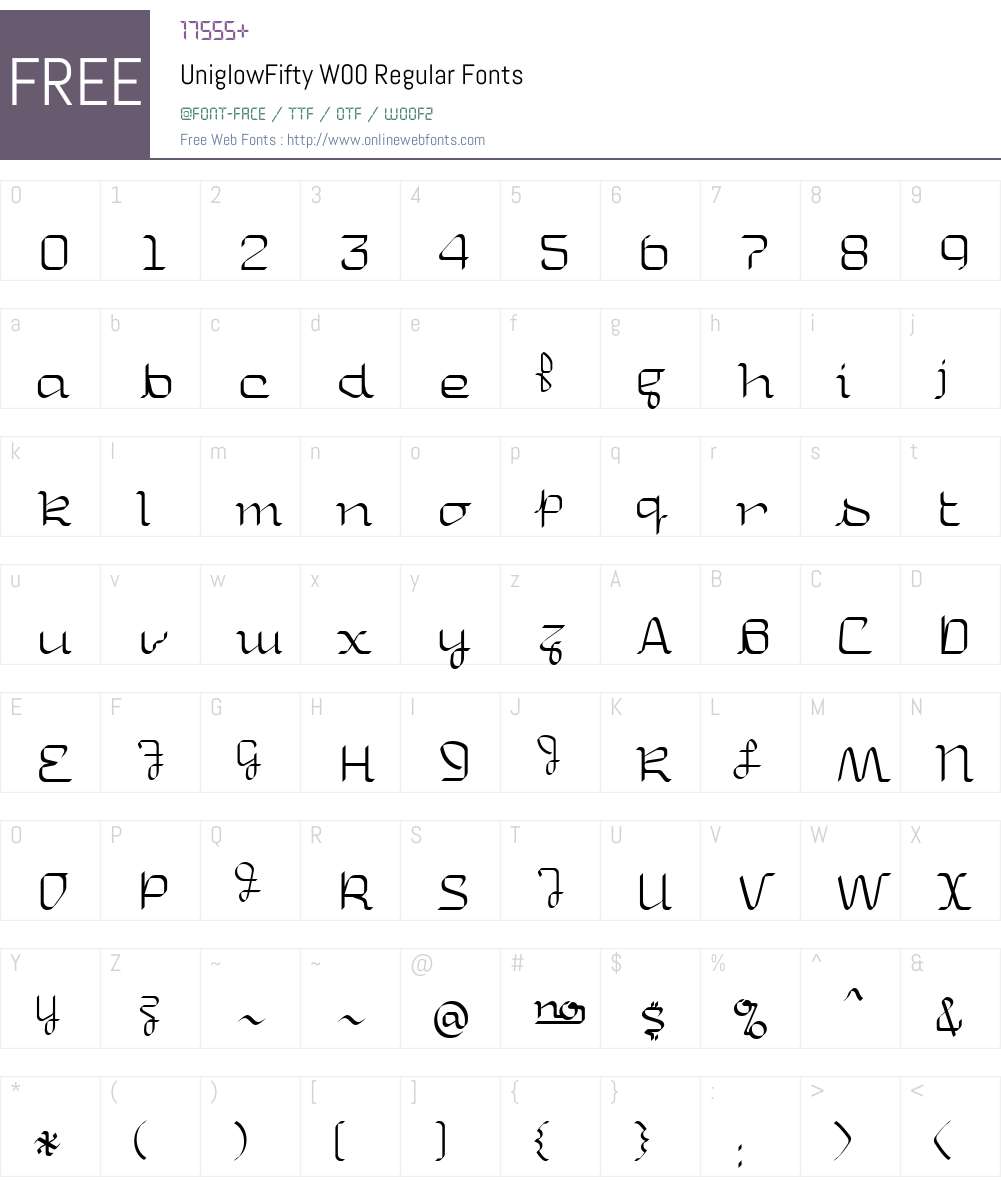 Uniglow Font Screenshots