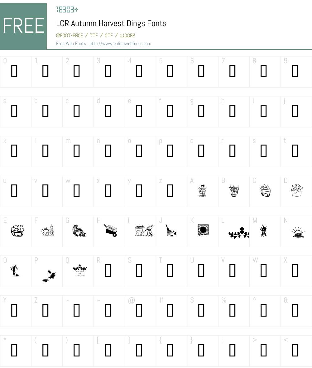 LCR Autumn Harvest Dings Font Screenshots