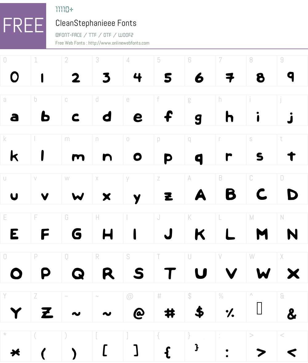 CleanStephanieee Font Screenshots